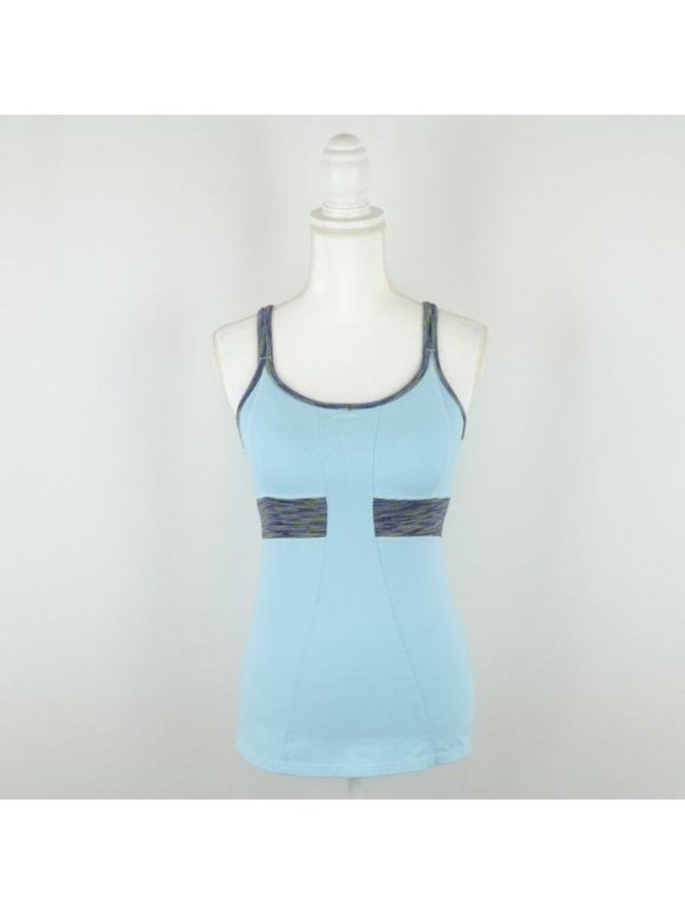 Athleta Prasada Women's Extra Small Blue Athletic Racerback Tank-Over-Bra Top